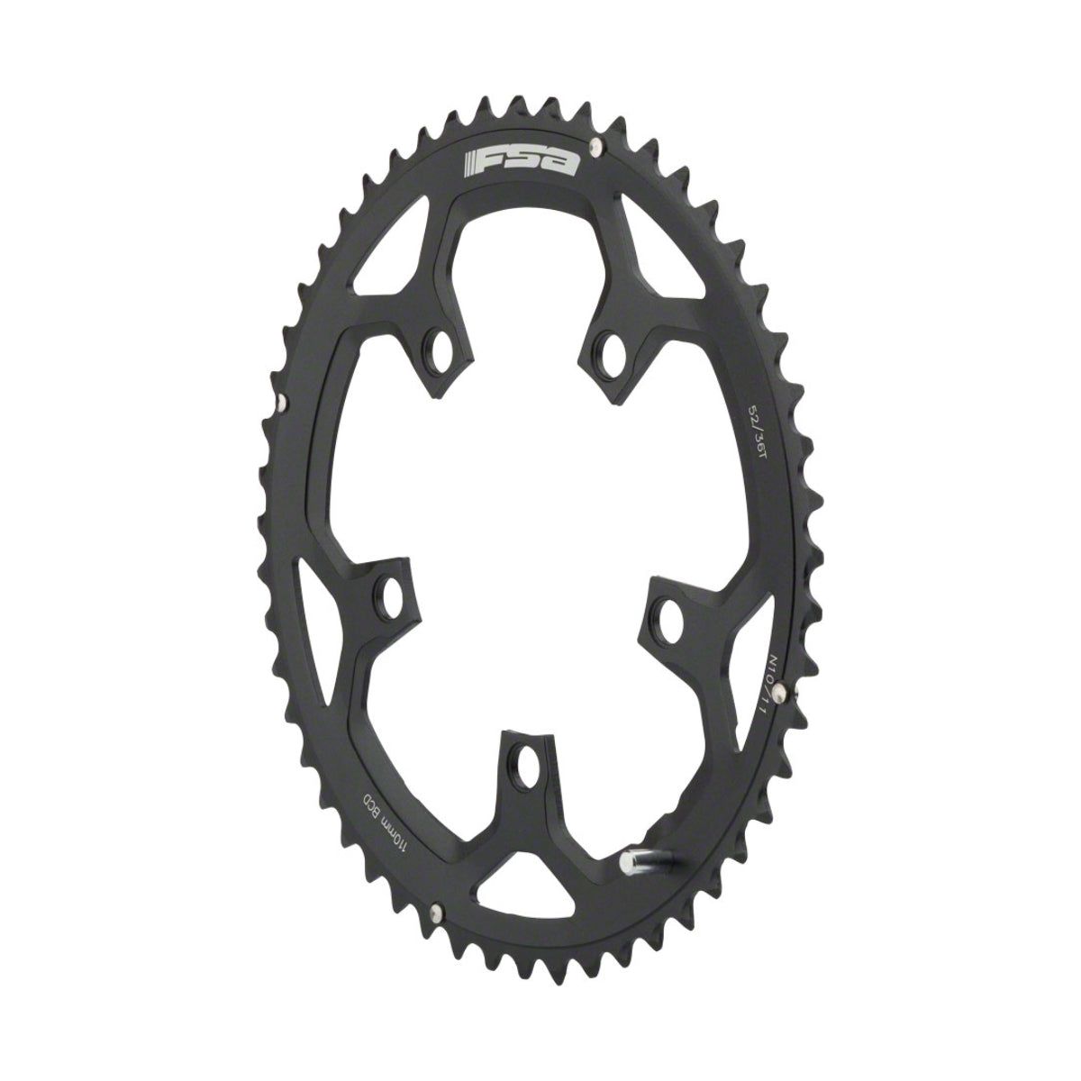 FSA Pro Road Corona Bicicletta 36 Denti: Nera In Alluminio, 11 Velocità, Compatibile Shimano/SRAM, BCD 90mm (N11 WB023)