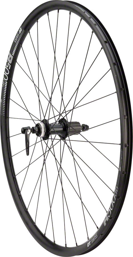 105/DT R500 Disc Rear Wheel - 700, QR X 135mm, Center-Lock, HG 11, Black
