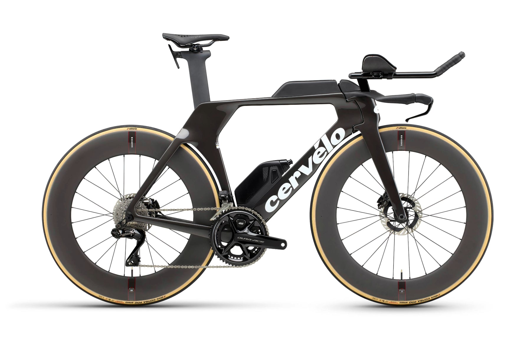 2025 Cervélo P5 in 'Five Black' — the ultimate racing setup with Shimano Dura-Ace Di2 and Reserve wheels.