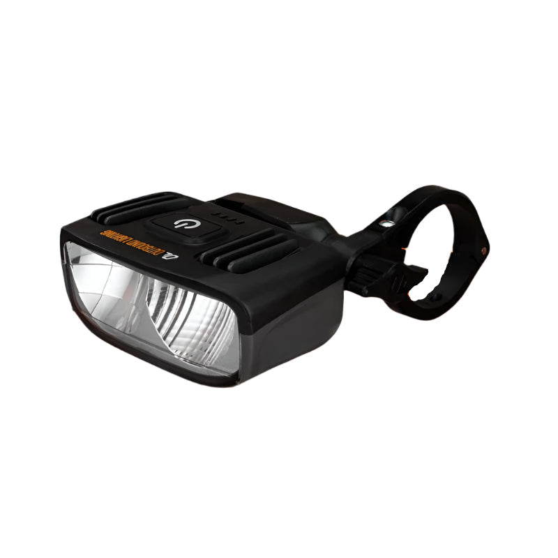 Outbound Lighting Detour road bike headlight shown at an angle on a white background